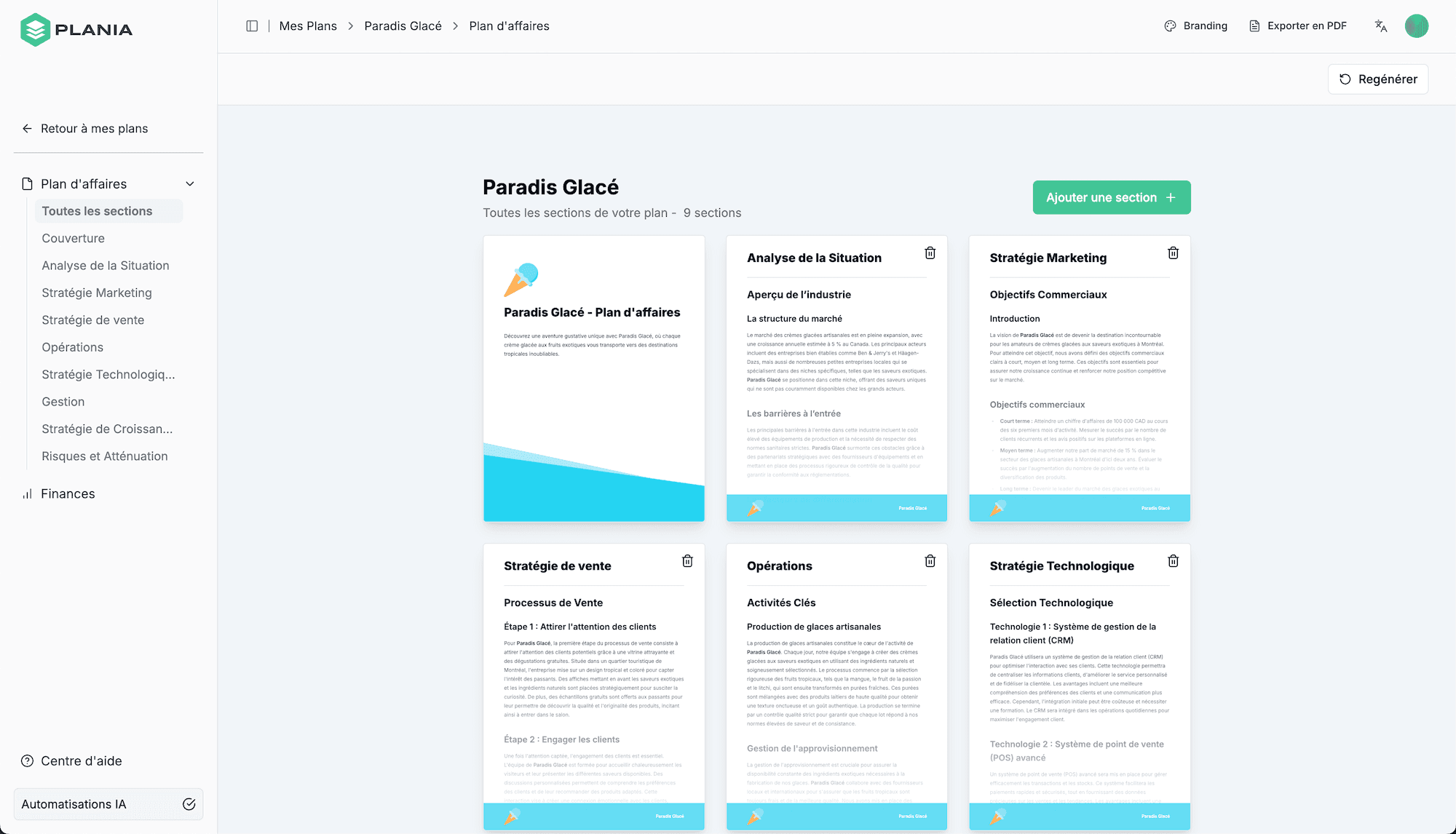 logiciel de Business plan IA